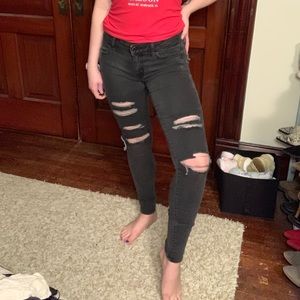 Women’s faded black jeans